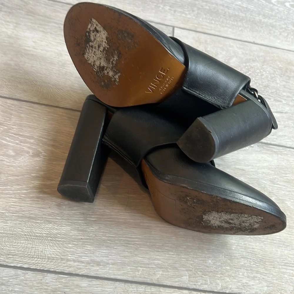 Vince Jody black leather made in Italy slingback ankle boots Size 7